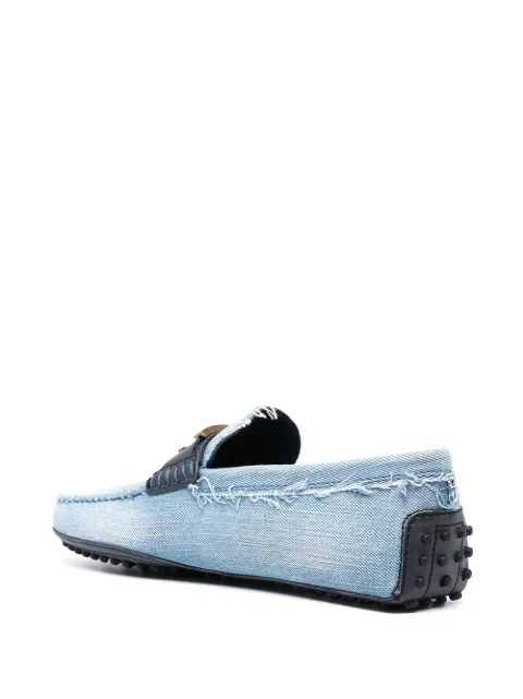tod's gommino denim loafers
