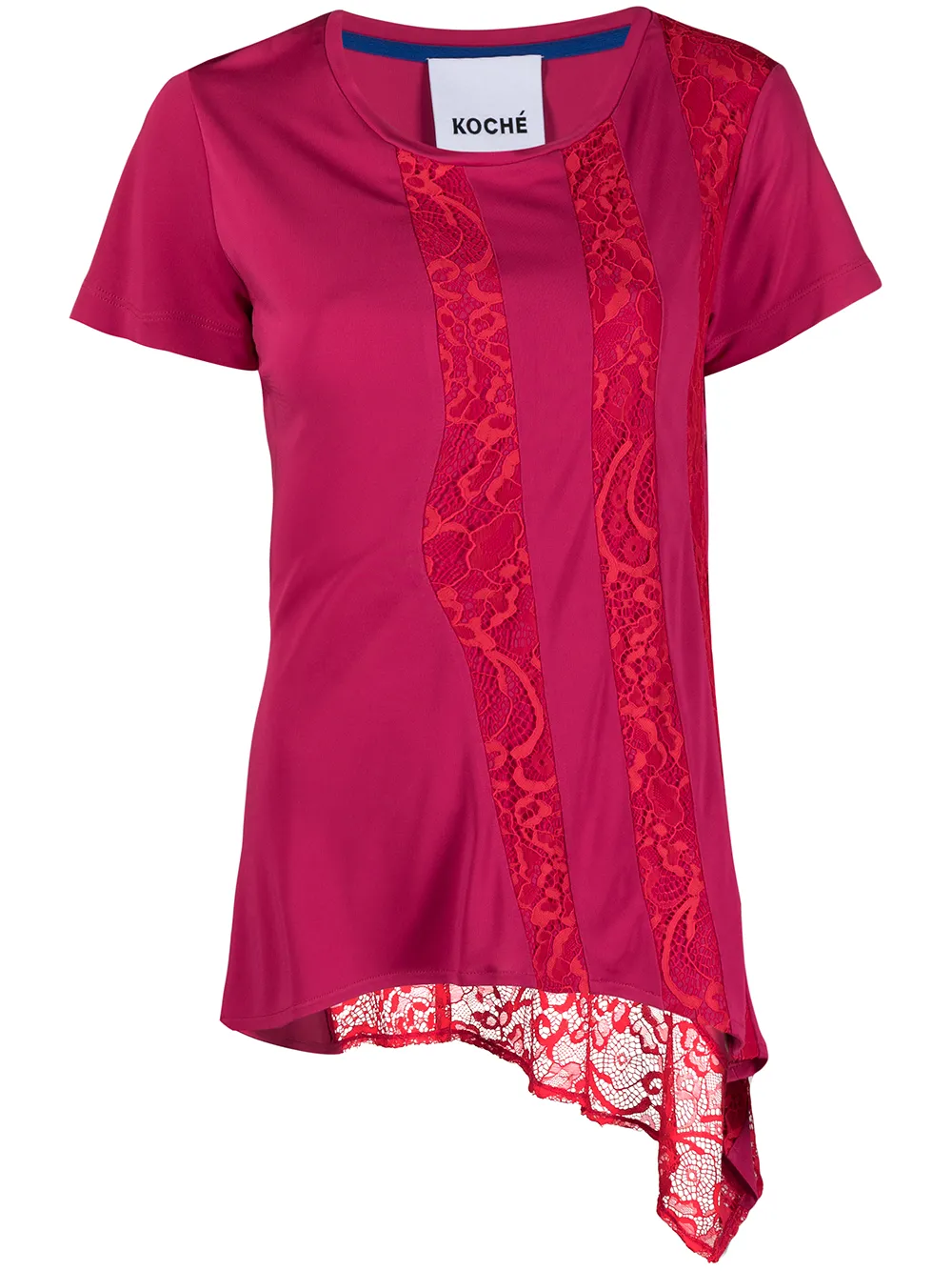 

Koché asymmetric lace panel top - Pink