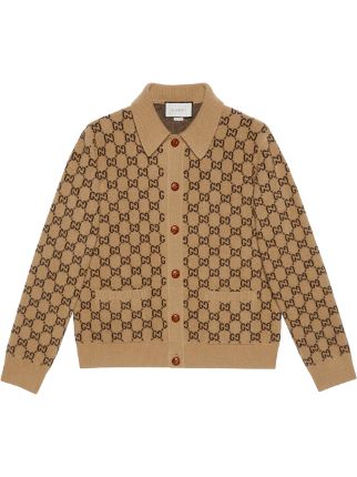 Gucci GG Supreme intarsia-knit Cardigan - Farfetch