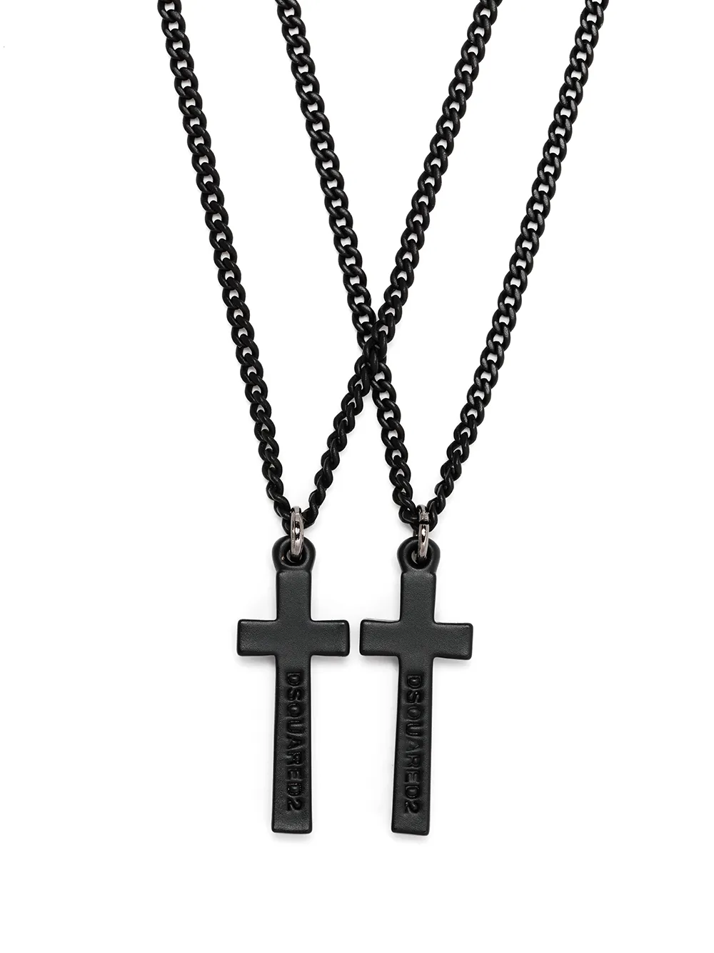 dsquared2 collier à pendentif croix - noir