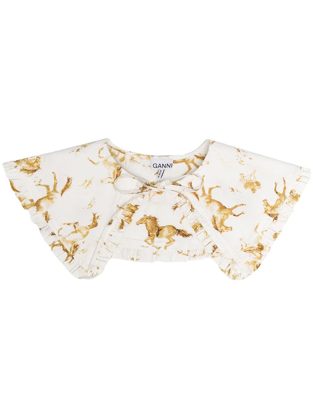 фото Ganni horse-print peter pan collar