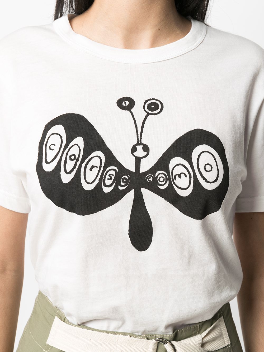 Shop 10 Corso Como Butterfly-print Short-sleeved T-shirt In Neutrals