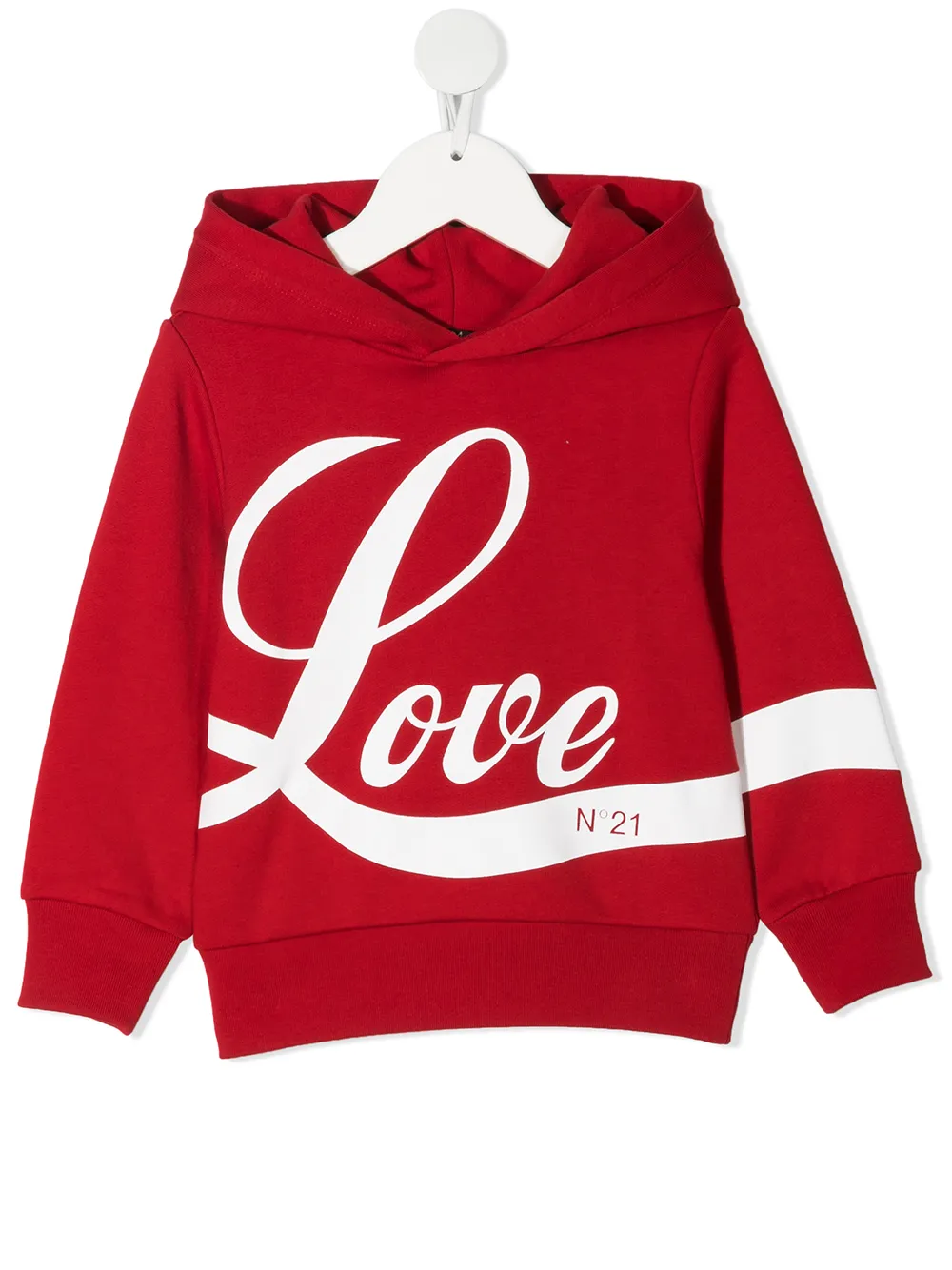 

Nº21 Kids Love print hoodie - Red