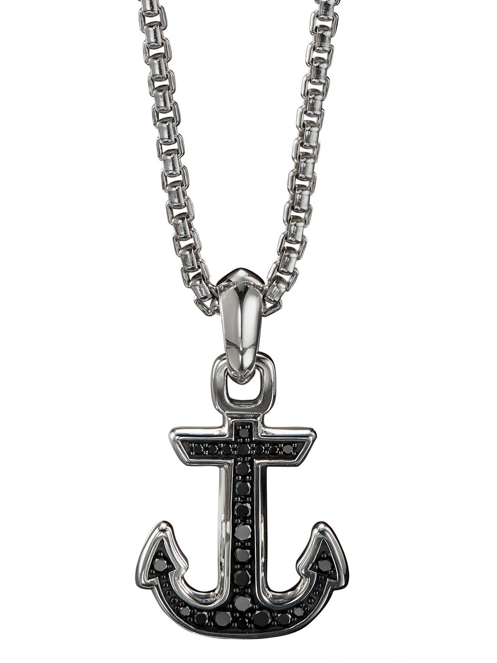 DAVID YURMAN STERLING SILVER MARITIME ANCHOR DIAMOND AMULET