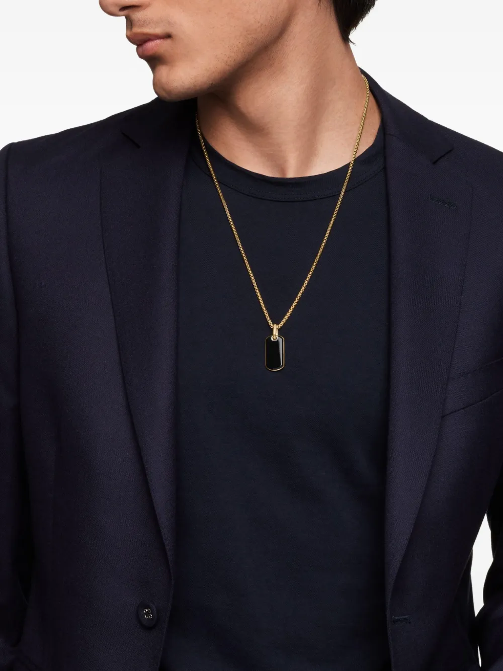 David Yurman 18kt yellow gold Chevron tag (27mm) | Image 2