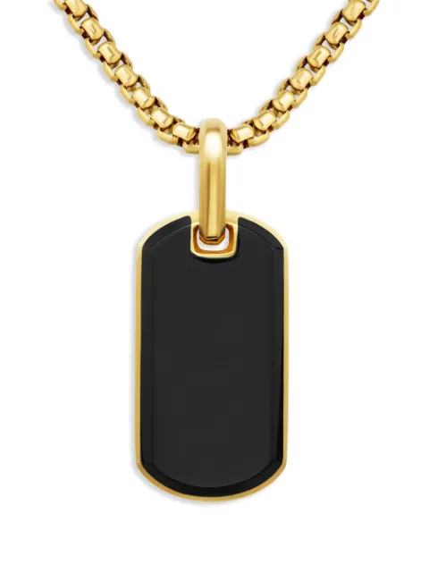 David Yurman 18kt yellow gold Chevron tag (27mm)