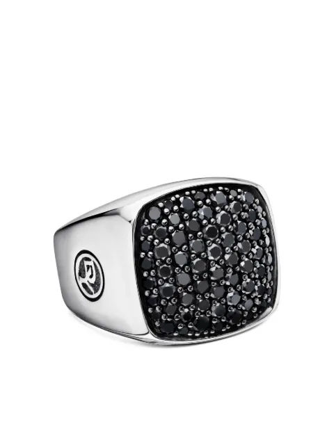 David Yurman chevalière Streamline en argent sterling pavée de diamants (19 mm)