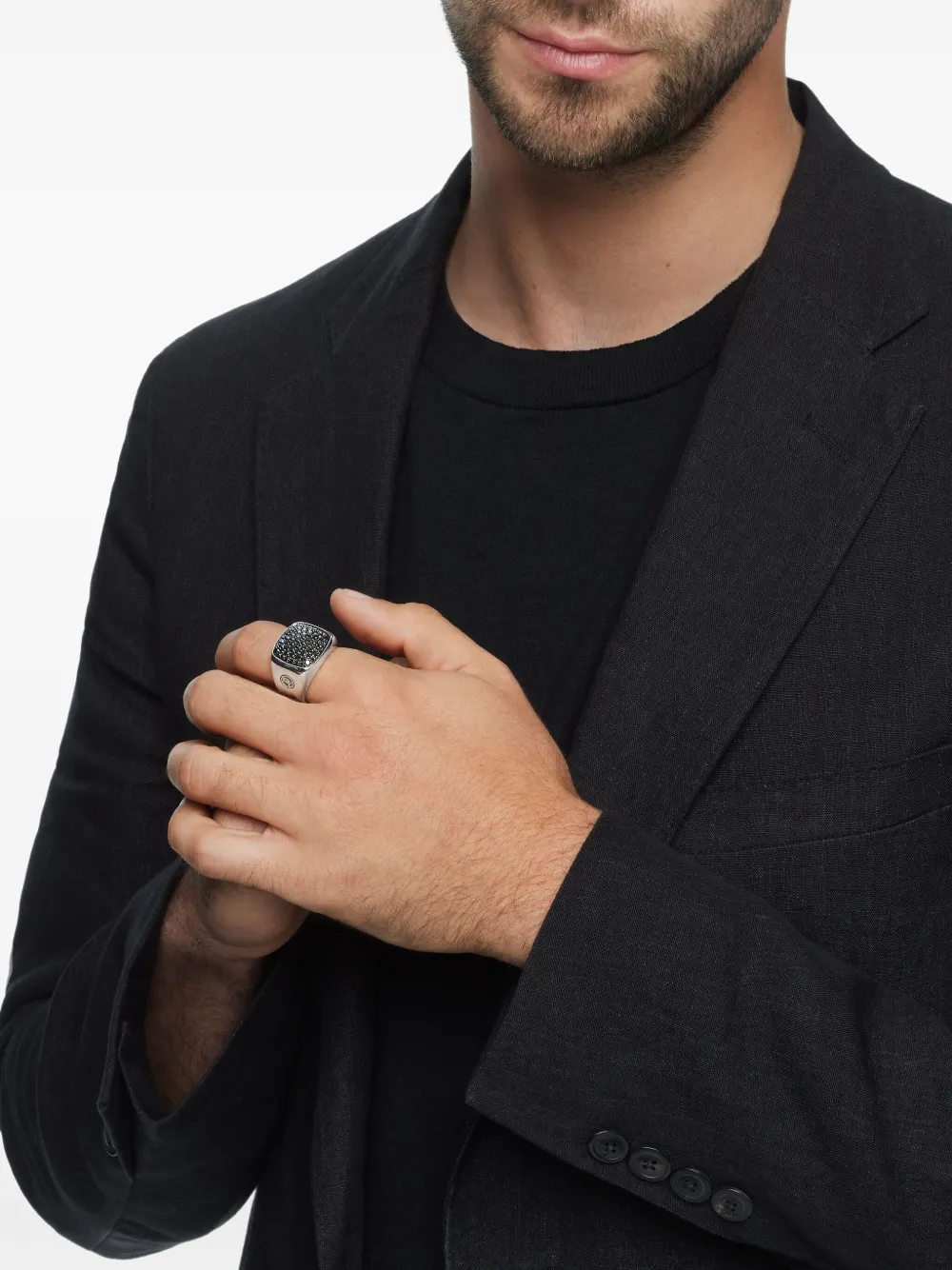 David Yurman sterling silver Streamline diamond signet ring (19mm) | Image 2