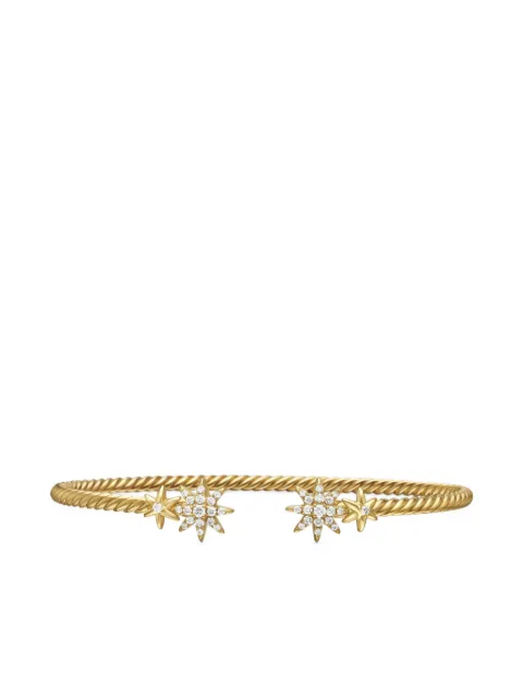 David Yurman pulsera Petite Starburst Cable en oro amarillo de 18kt con diamantes de 2.6mm