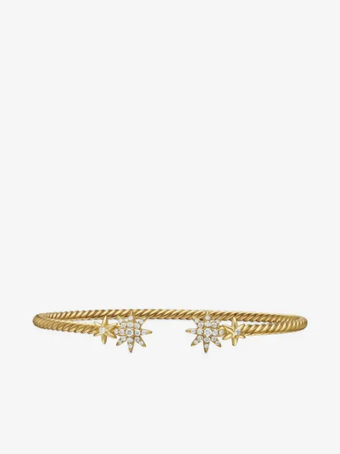 David Yurman 18kt yellow gold Petite Starburst Cable diamond bracelet (2.6mm)