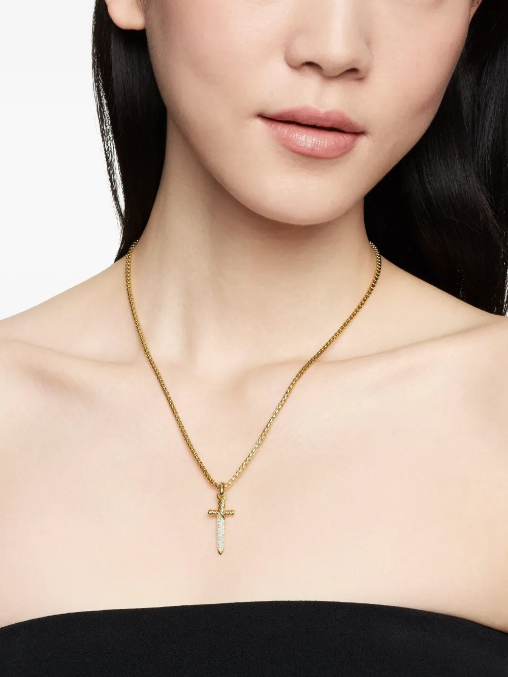 David Yurman collier Petrvs Dagger en or 18ct à pendentif à diamants | Image 2