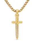 David Yurman 18kt yellow gold Petrvs Dagger diamond amulet (31.5mm)