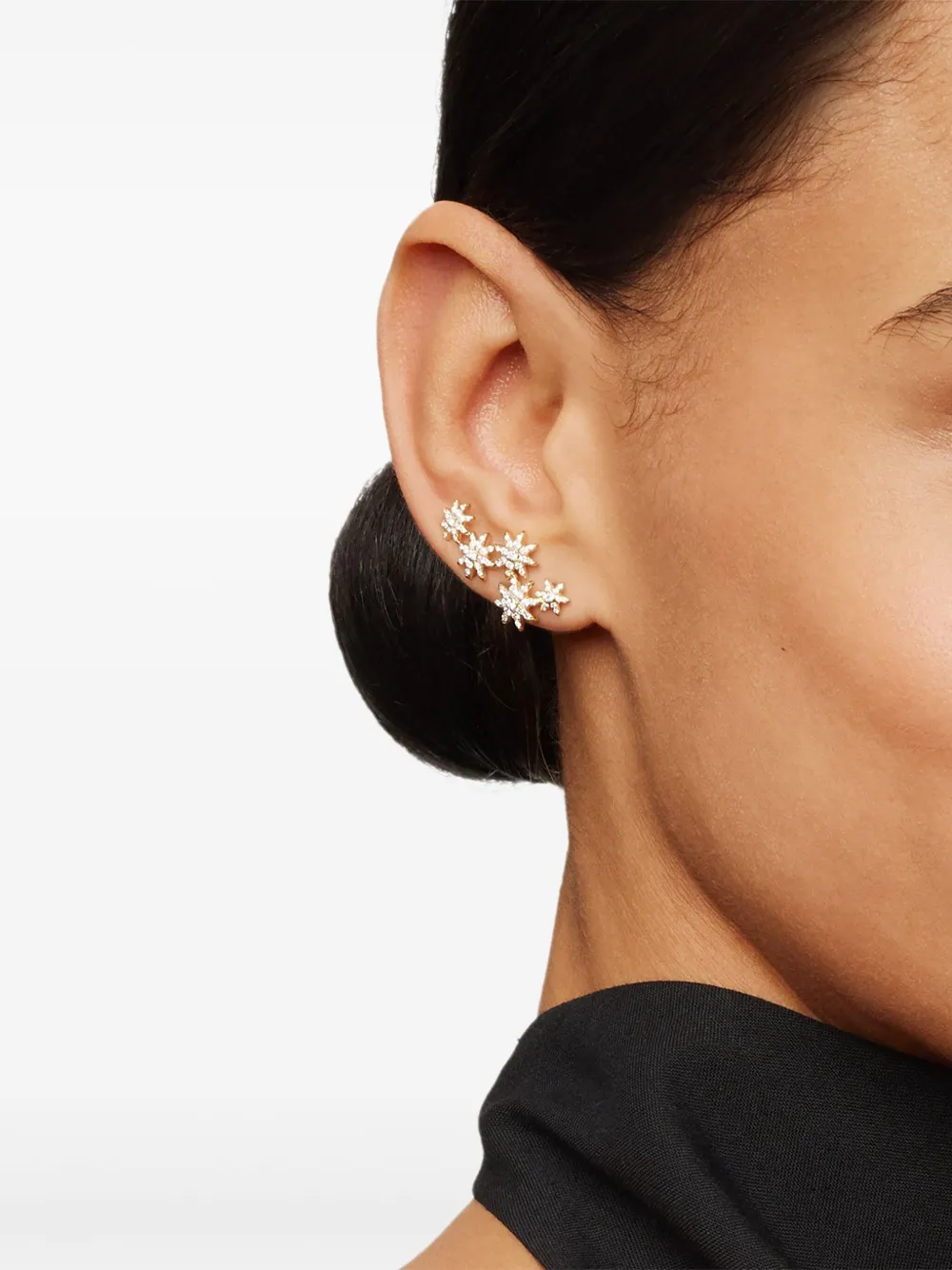 David Yurman 18kt yellow gold Starburst diamond climber earrings (23mm) | Image 2