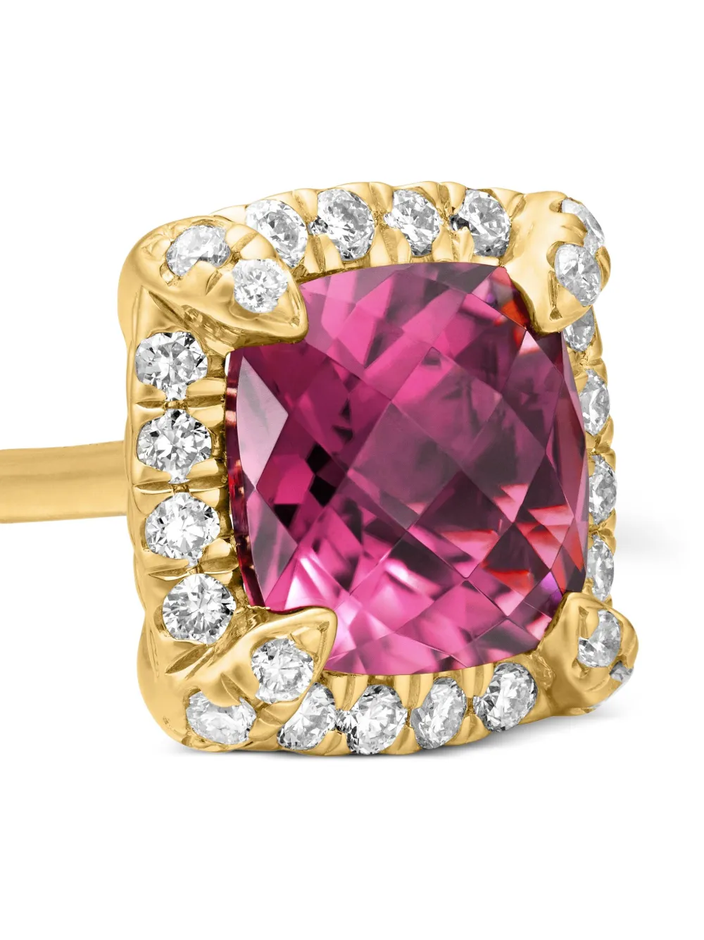 David Yurman 18kt Yellow Gold Petite Chatelaine Tourmaline and Diamond Stud Earrings (5mm), view 5