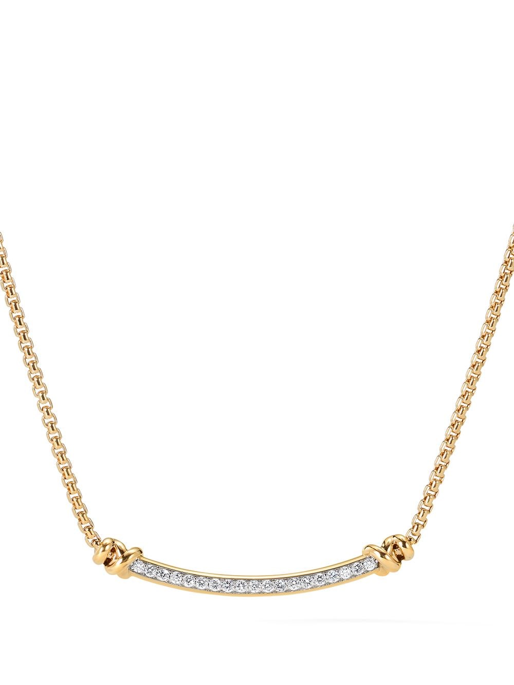 Shop David Yurman 18kt Yellow Gold Petite Helena Wrap Station Diamond Necklace