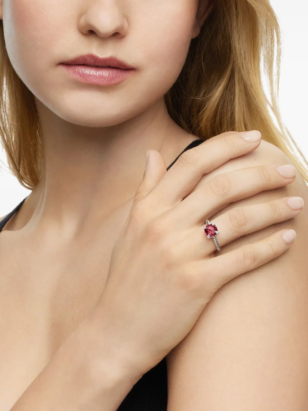 David Yurman sterling silver Chatelaine rhodolite garnet and diamond ring (8mm) | Image 2