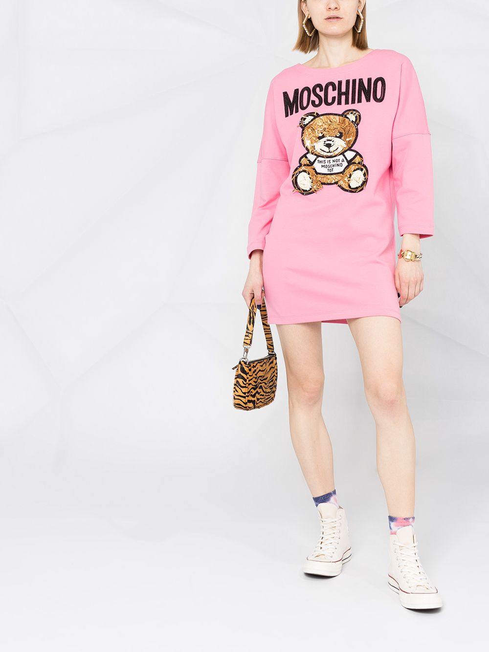 фото Moschino декорированное платье-свитер