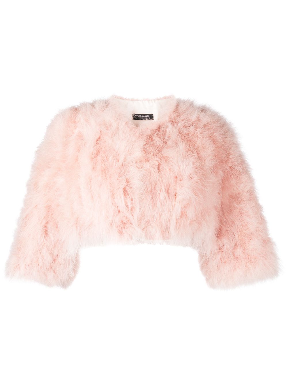 yves salomon cropped fur jacket