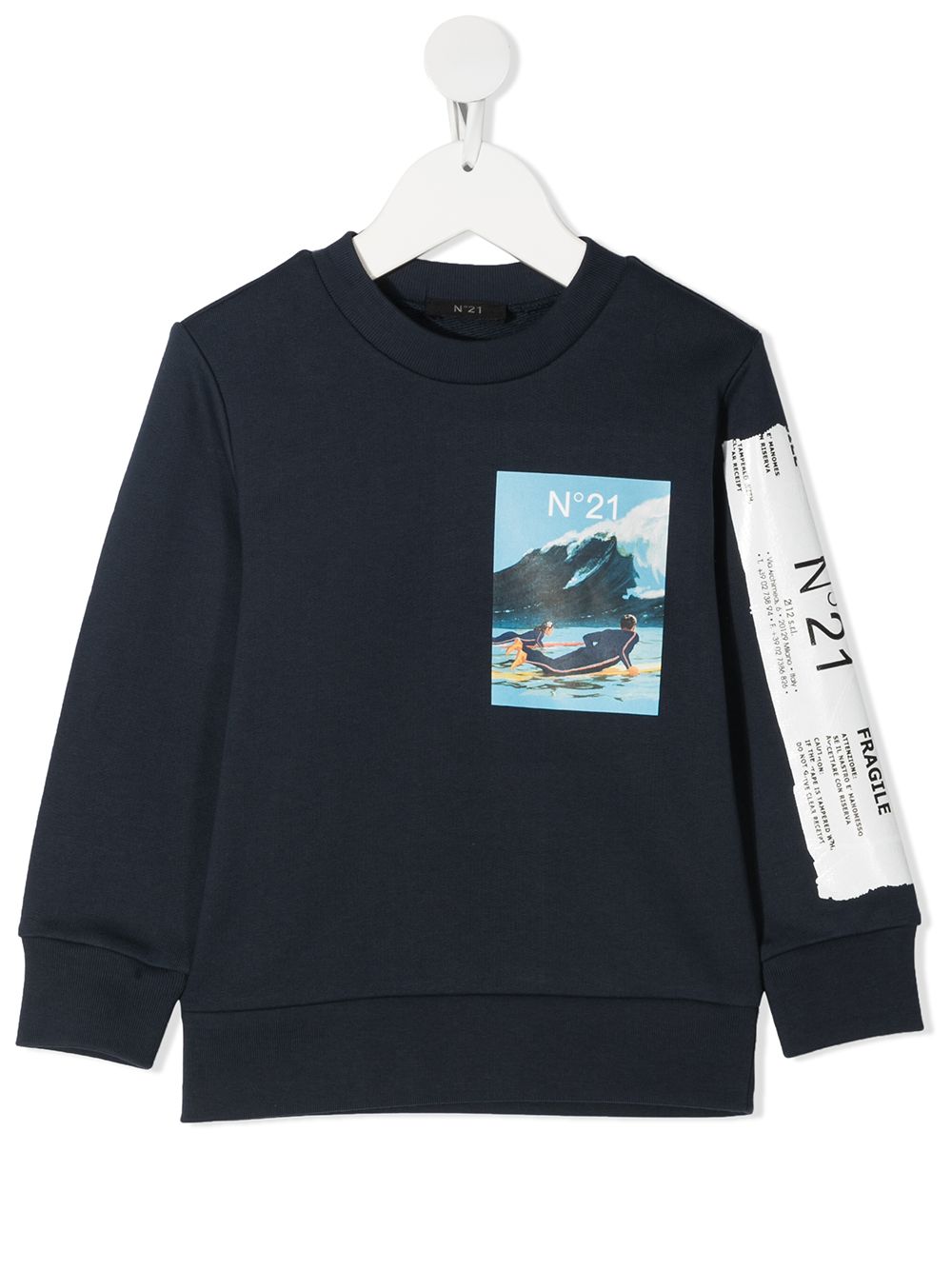 фото Nº21 kids logo sleeve sweatshirt