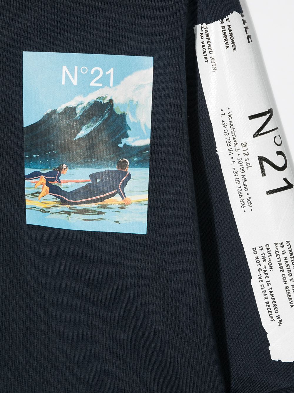 фото Nº21 kids logo sleeve sweatshirt