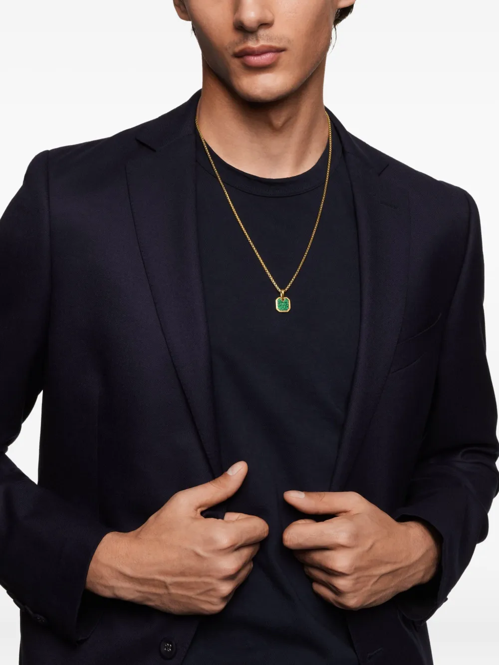 David Yurman 18kt yellow gold Roman emerald amulet (15mm) | Image 2