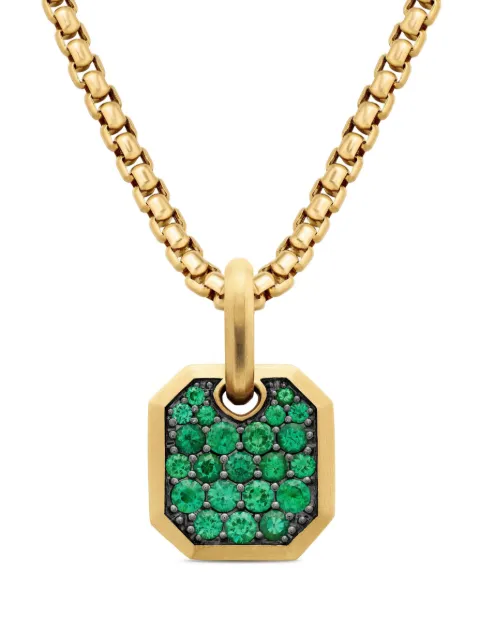 David Yurman 18kt yellow gold Roman emerald amulet (15mm)