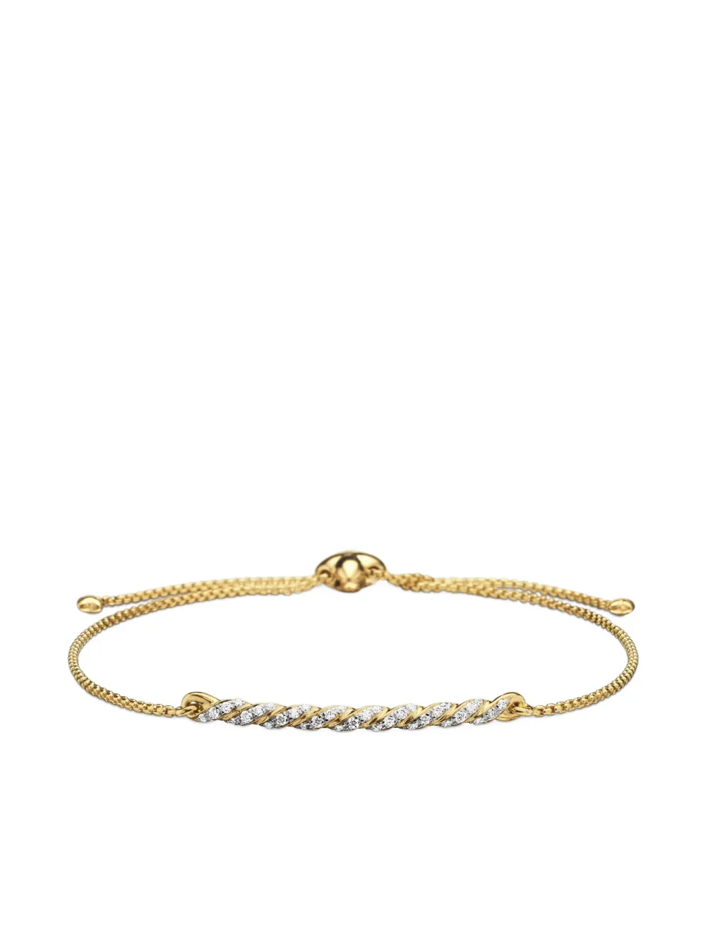 David Yurman Petite Pavé Station チェーンブレスレット 1mm 18Kイエローゴールド - ゴールドトーン David Yurman Petite Pavé Station チェーンブレスレット 1mm 18Kイエローゴールド - ゴールドトーン