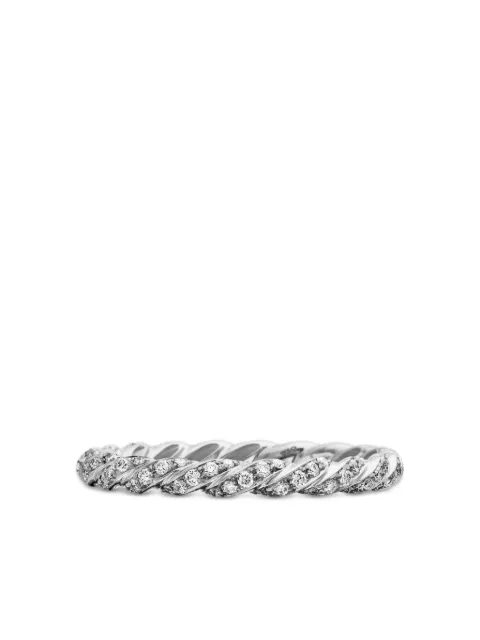 David Yurman 18kt white gold Petite Pavé diamond band ring (2.8mm)