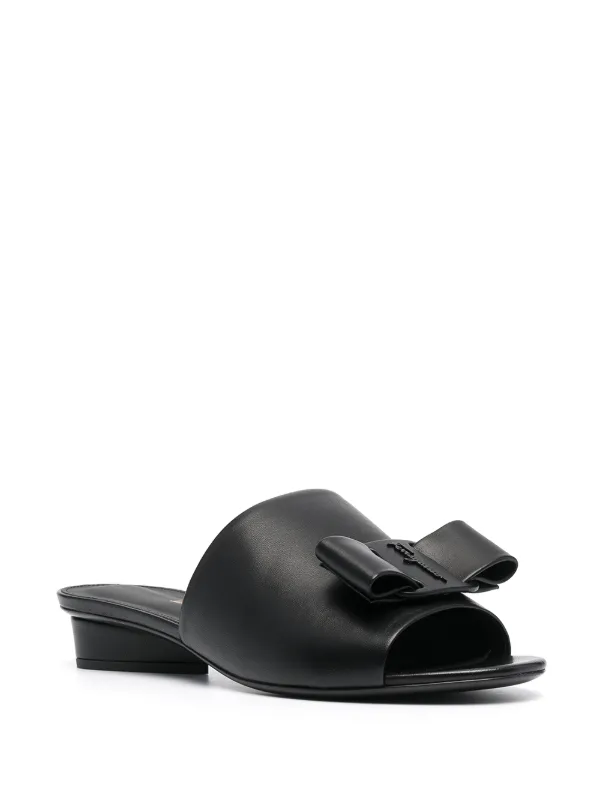 サンダル・ミュール FERRAGAMO Leather Mules With Bow Ferragamo Double Bow Mule Sandals | FARFETCH PL