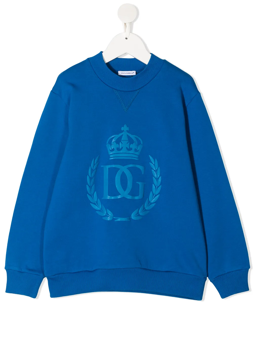 

Dolce & Gabbana Kids sudadera con motivo de corona y DG - Azul