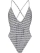 Image 1 of Fendi FF-motif U-neck swimsuit