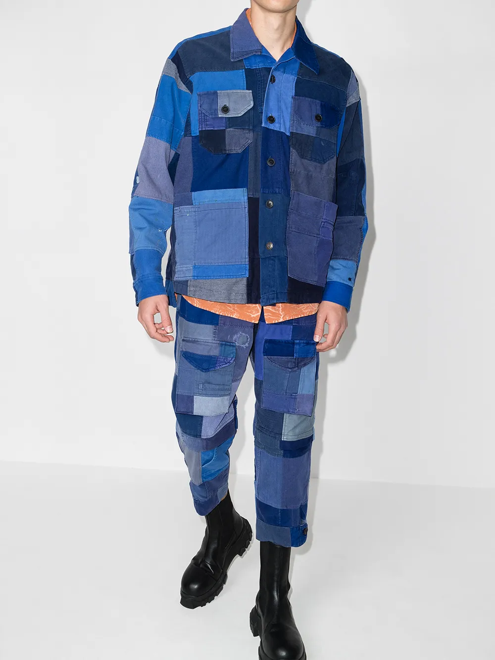 фото Greg lauren куртка french artist в технике пэчворк