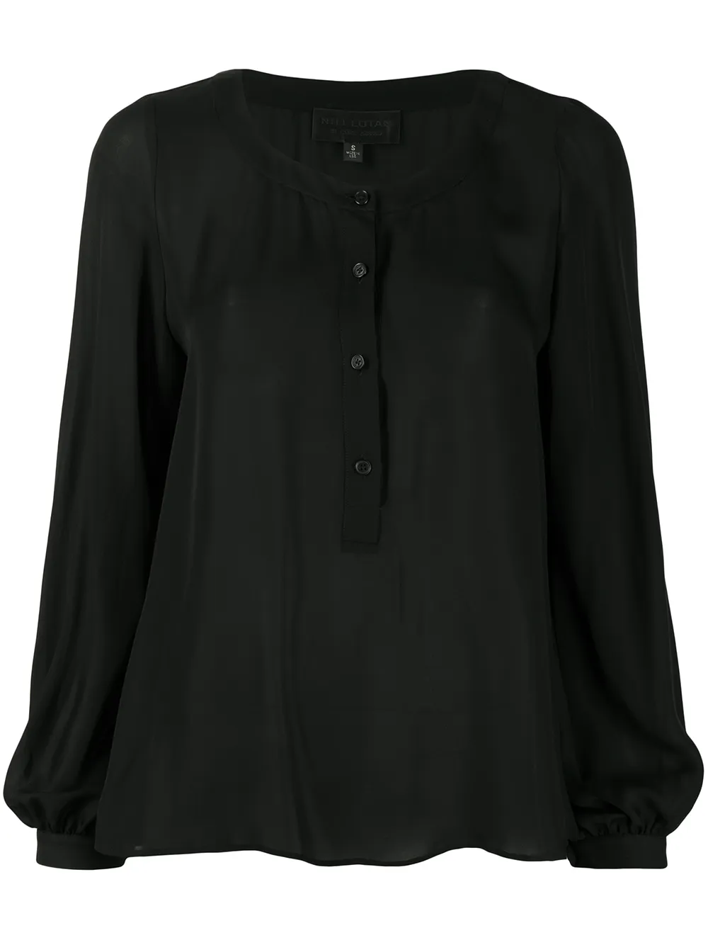 

Nili Lotan blusa de seda con botones - Negro