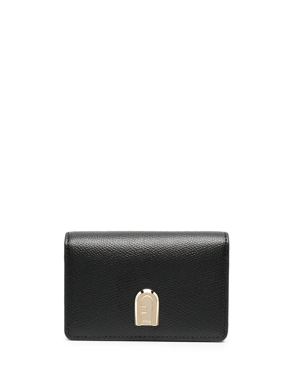 Furla Logo Plaque Card Case In Black