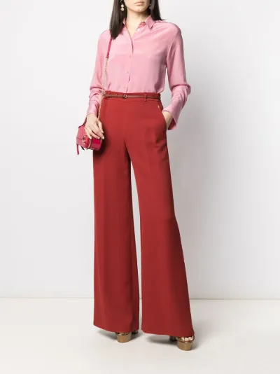 red crepe pants