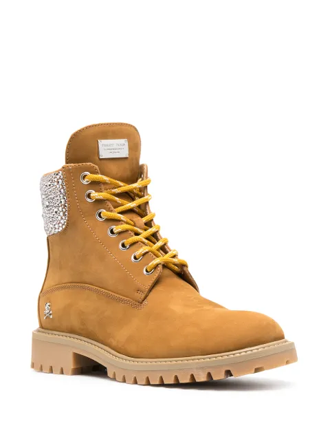 Philipp Plein crystal-embellished suede boots F20SWSE0551PLE010N - 1