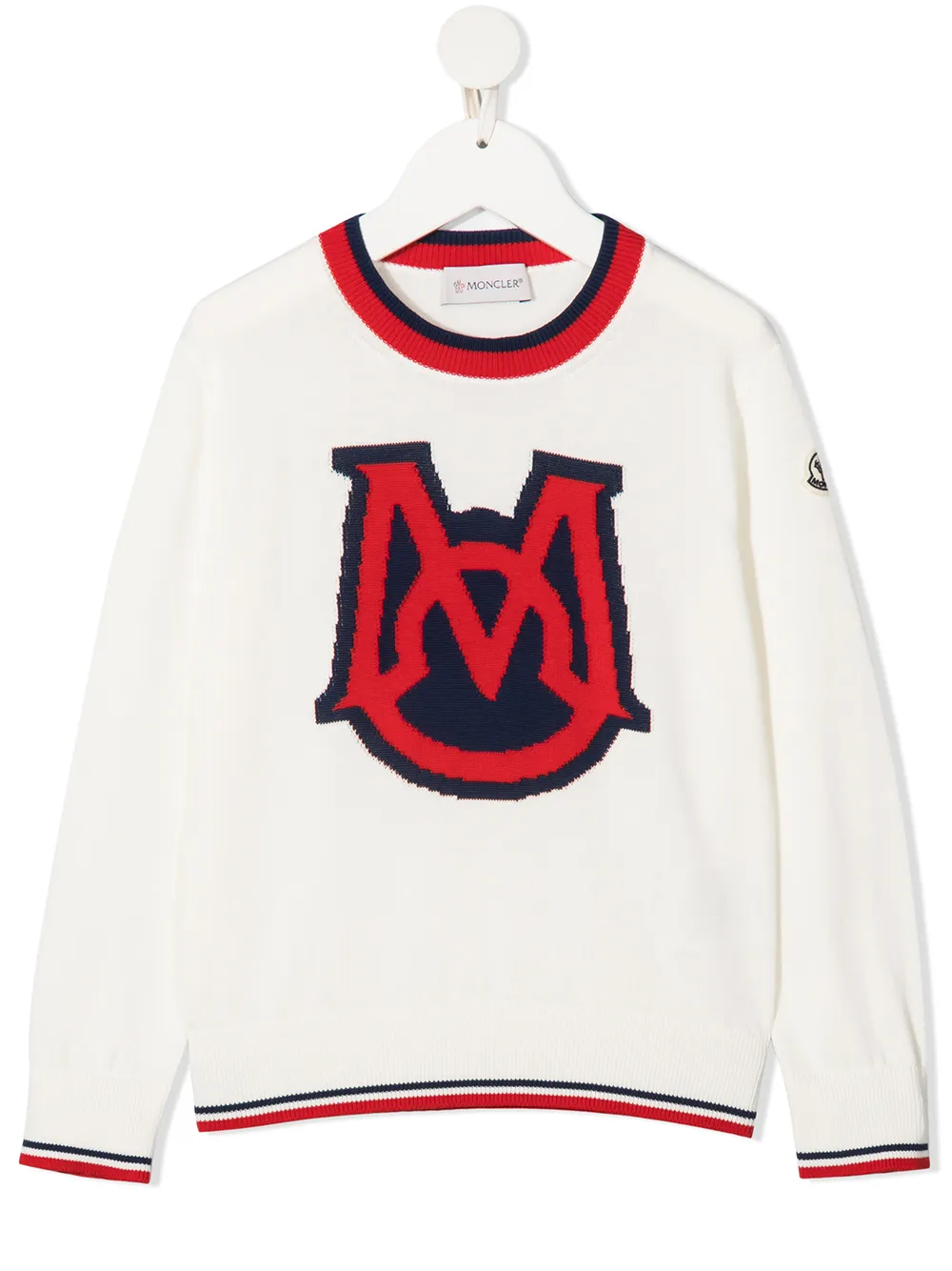 

Moncler Enfant logo-intarsia jumper - White