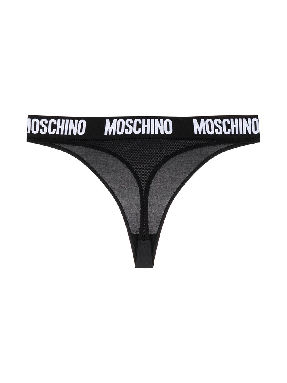 фото Moschino трусы-стринги с логотипом на поясе