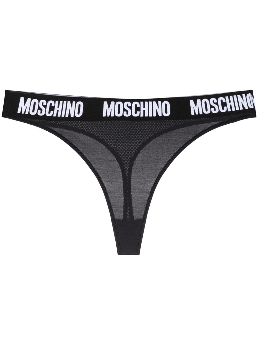 фото Moschino трусы-стринги с логотипом на поясе