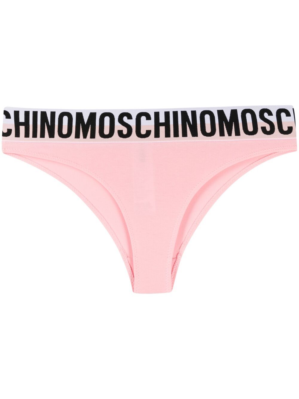 Moschino Gradient Logo Waistband Thong In Pink