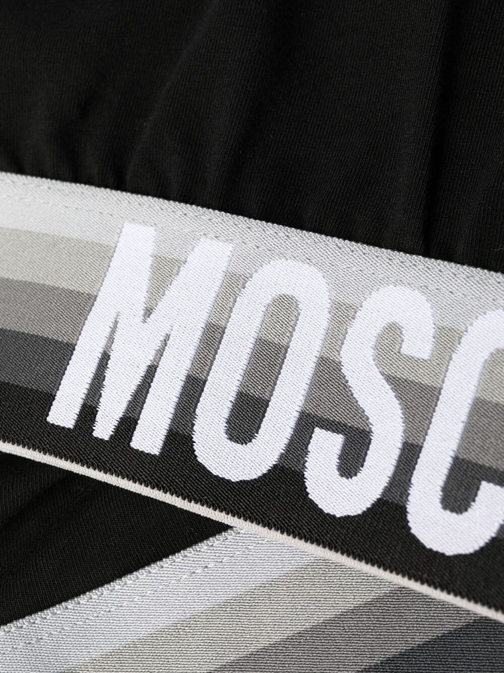 Moschino Gradient Logo-tape Sports Bra In Black