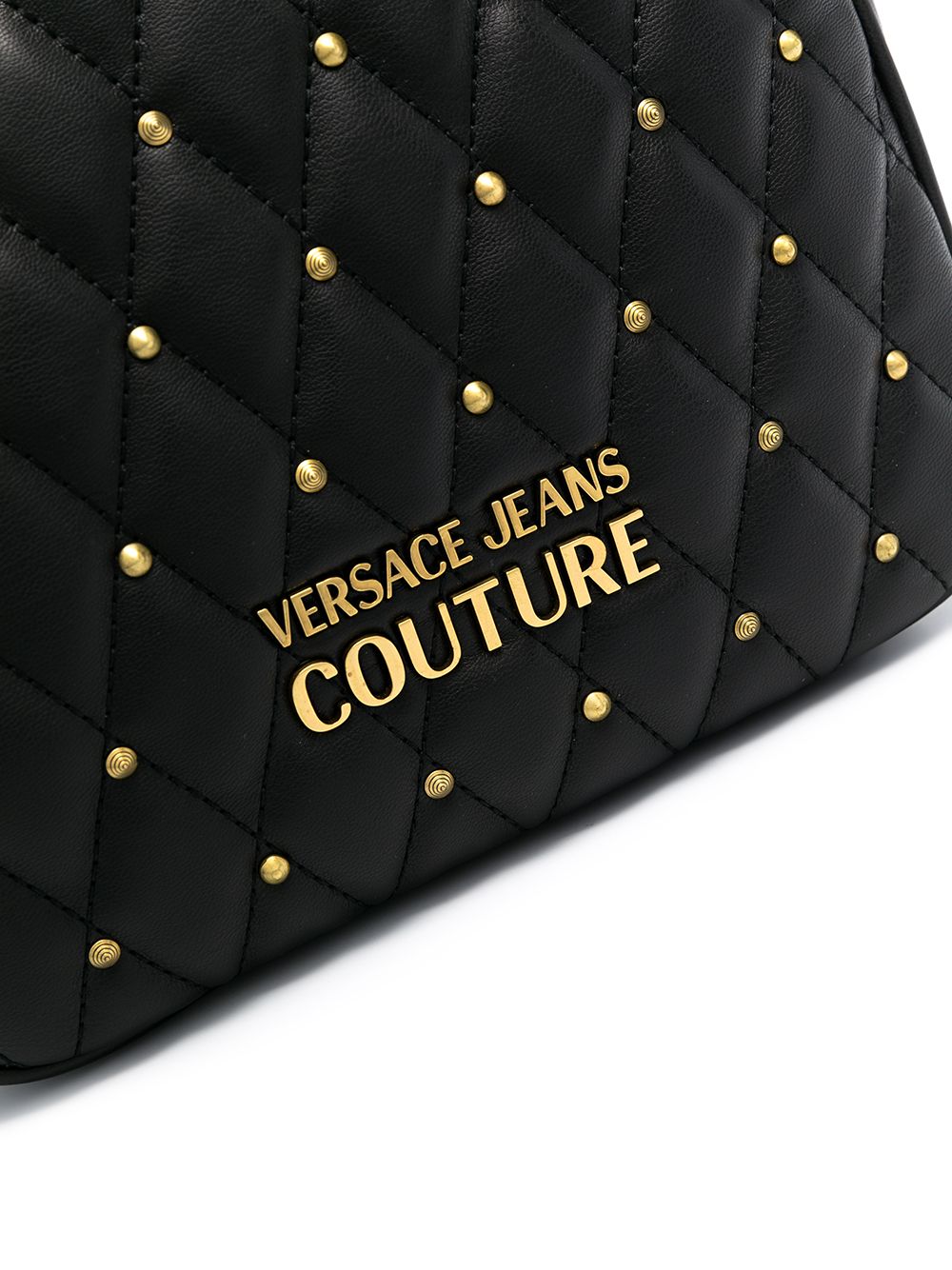 фото Versace jeans couture стеганая сумка-тоут с заклепками