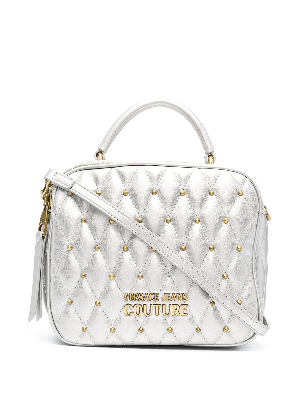 versace jeans quilted tote bag