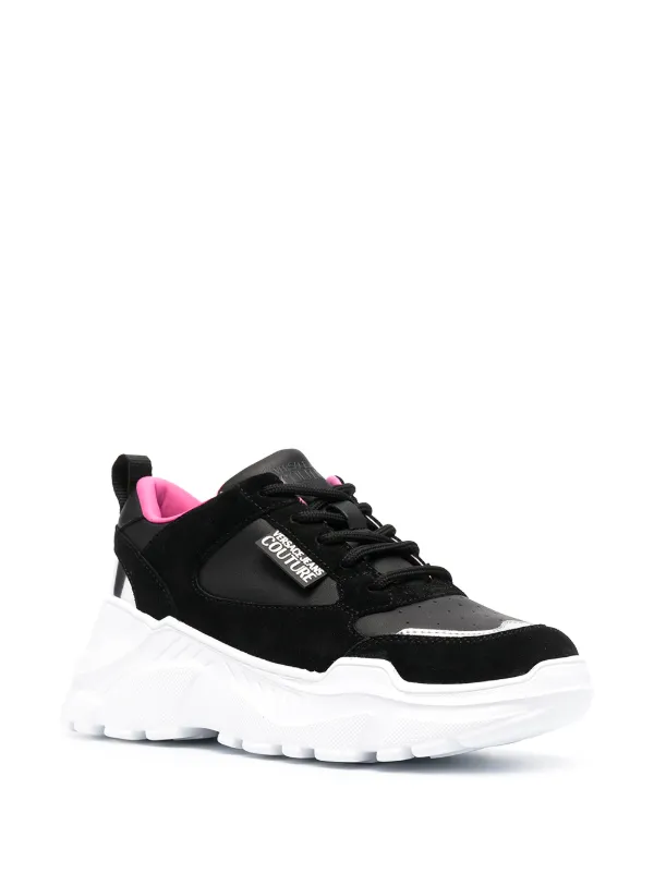 Shop Versace Jeans Couture lace-up chunky sneakers with Express Delivery -  FARFETCH