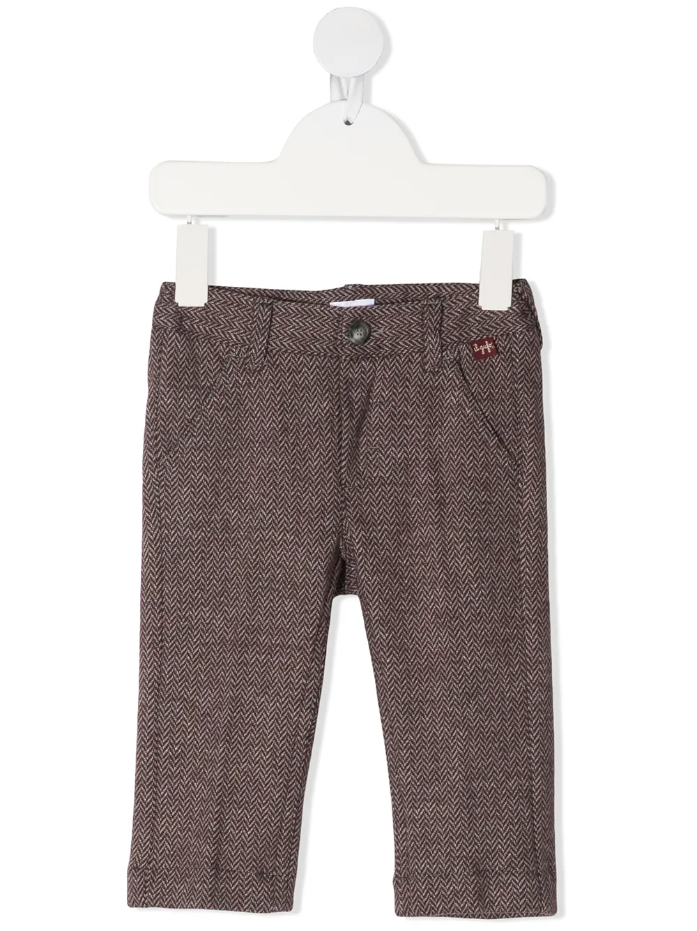 

Il Gufo pantalones chino con motivo pied de poule - Rojo