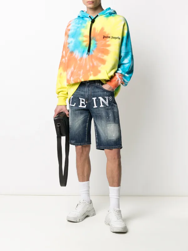 Shop Philipp Plein Iconic Plein St. Tropez fit denim shorts with Express  Delivery - FARFETCH