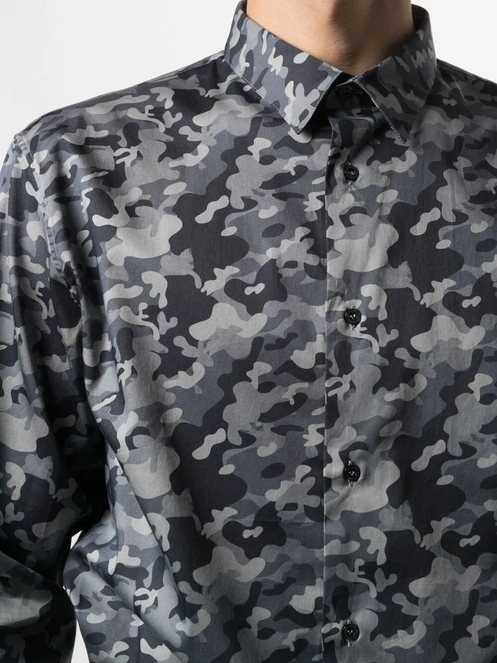 Philipp Plein Overhemd met camouflageprint Grijs
