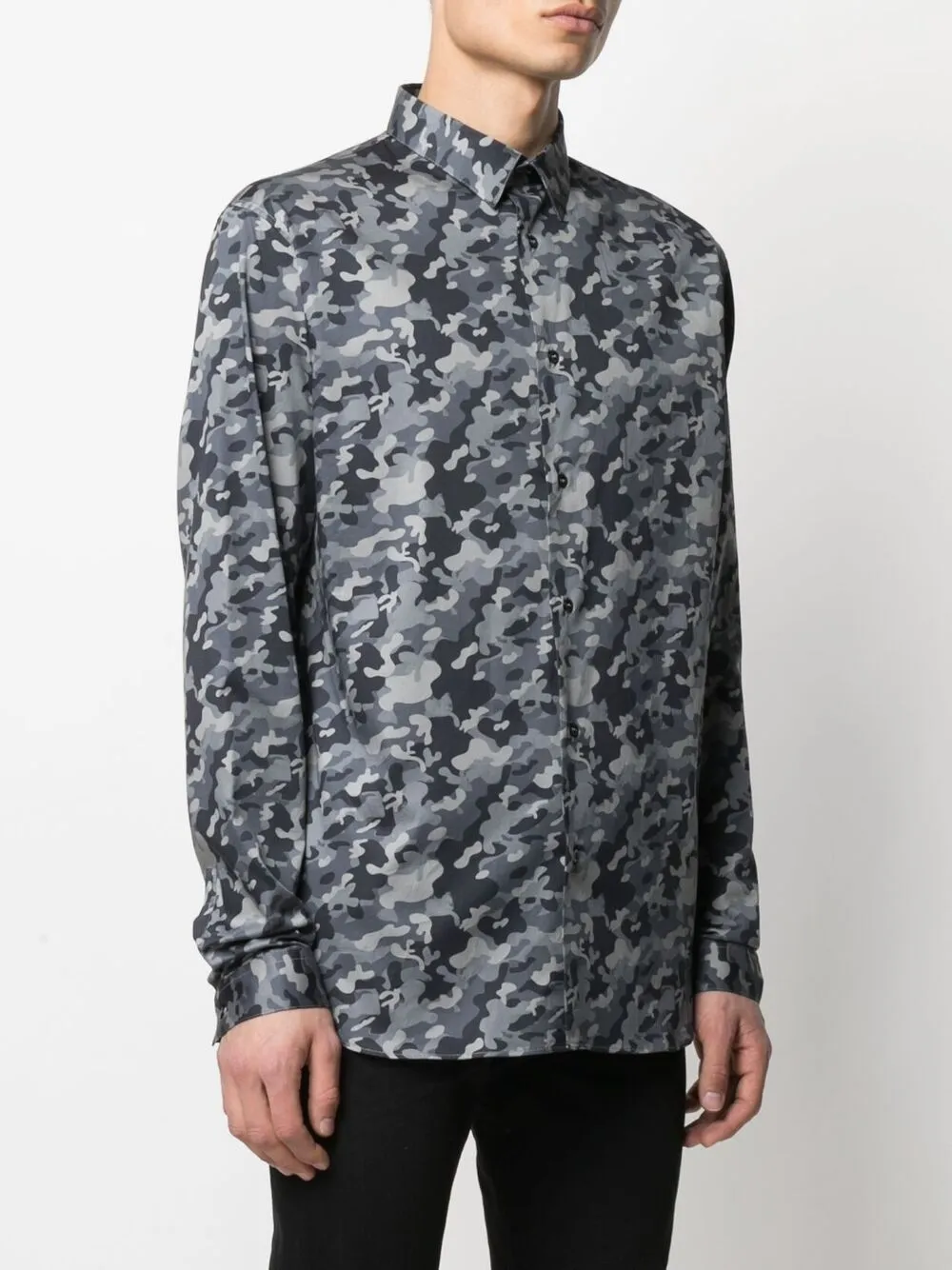 Philipp Plein Overhemd met camouflageprint Grijs