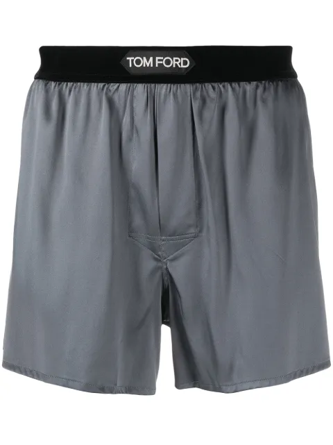 TOM FORD logo-waistband silk-blend boxer shorts