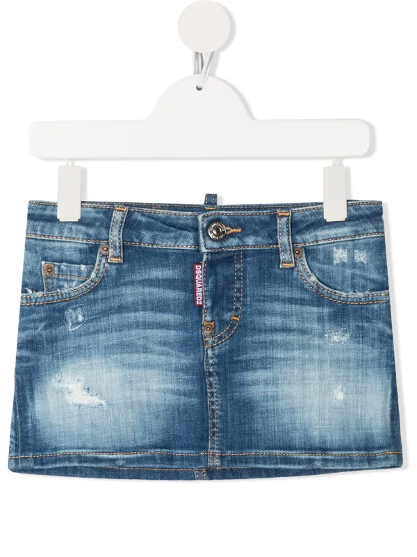 Toddler distressed denim skirt sale